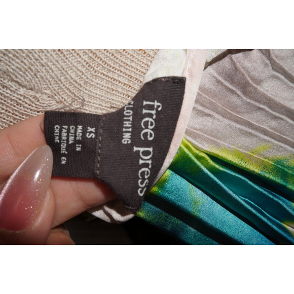 Free Press Tie Dye Pleated Midi Slip Dress – Adjustable Straps XS Festival Vibes - Picture 6 of 8